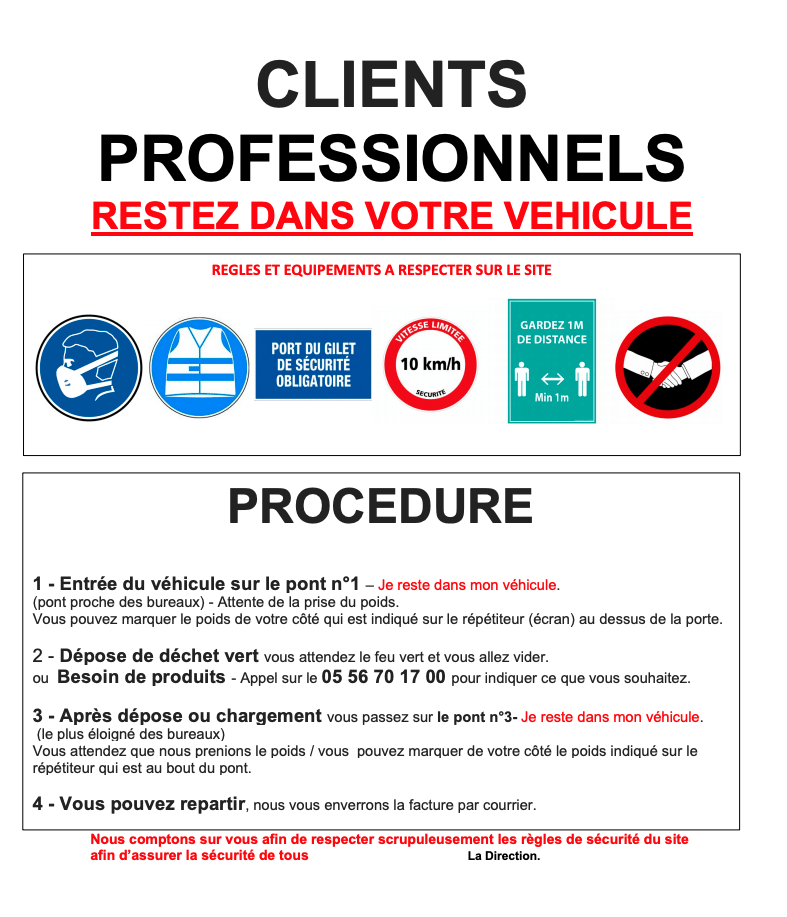 procedure clients professionnels covid 19